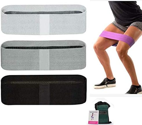 Ленти за отпорност за нозе и задник, вежби за ткаенини за вежбање, сет од 3, не -лизгачки еластични домашни теренски опсези