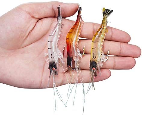 Ванби риболов ракчиња ги привлекуваат вештачки силиконски меки мамки поставени светлечки ракчиња за пливање риболов со куки со куки