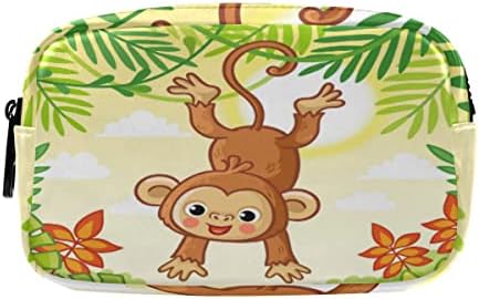 Глафи ​​слатка мајмун цртан филм молив кутија со голем капацитет за молив со молив, козметичка кеса