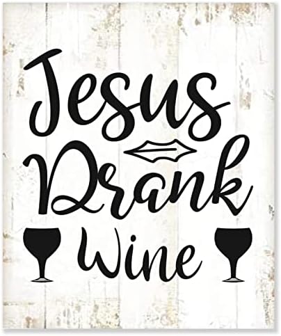 Исус пиеше вино дрвен знак Библиски стихови знаци религиозен христијанин Исус декоративен плакета што виси wallидна уметност декор за дневна соба