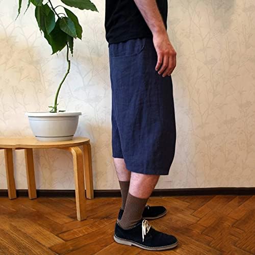 Озммјан карго шорцеви за мажи летна мода влечење еластична цврста боја лабава обична работа панталони седум панталони