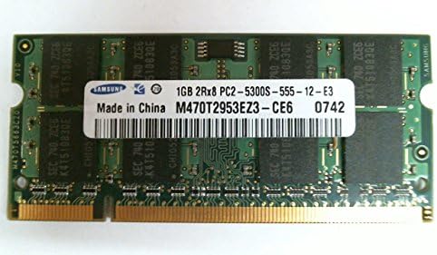 1 GB 200P PC2-5300 CL5 16C 64X8 DDR2-667 SODIMM T004, Samsung, BJV, M470T2953EZ3-CE6