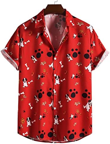 Zdfer Хавајска кошула за мажи Фанки шарени печати врвови случајно копче надолу со кратки ракави маички за маички машки алоха плажа