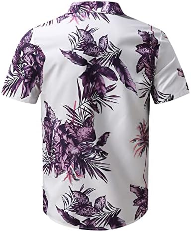 XXBR 2022 лето машко тропско дрво отпечатоци од обичен копче надолу со кратки ракави, хавајски кошула костуми од 2 парчиња сет