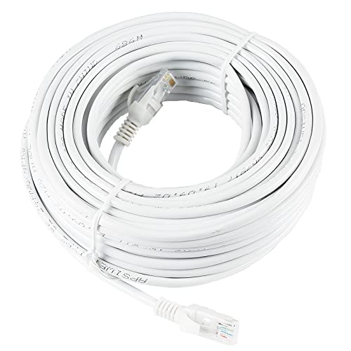 Ultrapoe CAT5E Надворешен кабел за етернет 60FT CAT 5 мрежен кабел, RJ45 CAT 5 Ethernet кабелски кабел бел, 350MHz / Gigabit Network