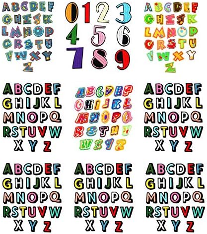 8 комплети од 26 букви за лепенка во боја +1 комплети број, 218pcsalphabet noturepplique закрпи шијат пеглање, јакни, кошули и