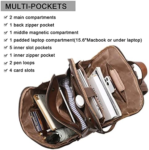 Вестбронко Вегански Кожни Чанти и чанти снопови Со Вистинска Кожа 15,6 Инчен Лаптоп Торба