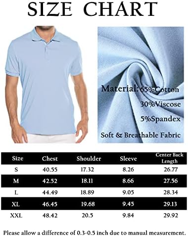Атфорна Менс Поло кошули со кратки ракави Влага, суво вклопување, перформанси за голф кошули со тениска кошула