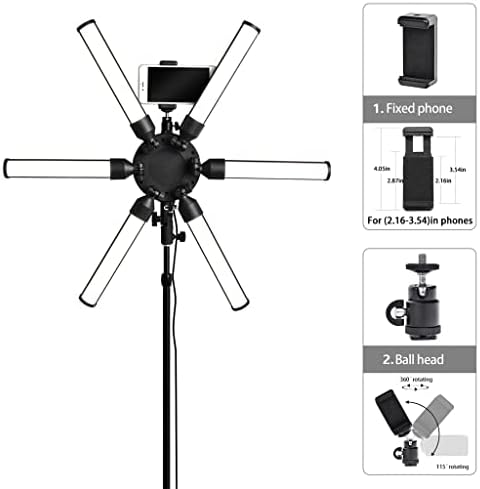 Bgzdt Fusitu Фотографија Светилка 3200-5600K Мултимедијални Ограничување 60W Led Ѕвезда Прстен Видео Светилка Со Статив За