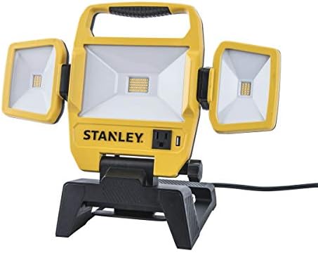 Стенли 5000-Lumen Led Работното Светло Со Држач Обезбедува Доволно Осветлување со Долготрајното Интегрирано LED 4000K 50W Надворешно Осветлување