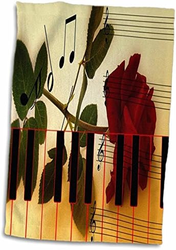 3drose Флорен - Музика - Печатење на Грунги Роуз на пијано - крпи