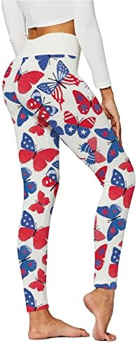 Американско знаме Патриотско нозе, женски ден со висока половината за независност, џогер панталони со лесен тренинг тренинг јога панталони