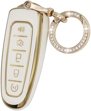За капакот на Ford Key FOB со метална клуч за клучеви, мек целосен клучен клуч за заштита, компатибилен со Ford C-Max Edge Exped