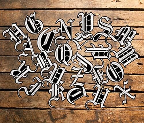 Пинкман прилагодени букви закрпи Голема стара англиска азбука 26 парчиња А-Ззначен железо на додатоци за облека за шиење лепенка
