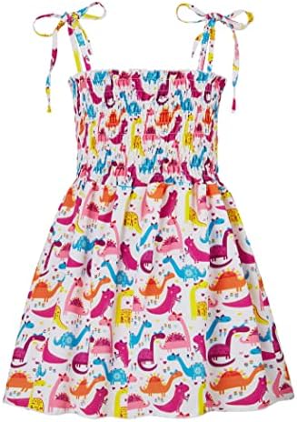 Виил дете бебе девојки летен фустан од руфли ленти принцеза сундерс цветни печатени обични плажа празнични фустани 1-5 години