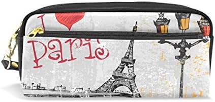 Алаза ја сакам Париз Ајфел кула Франција Пу кожа пенкало за молив, торбичка за шминка за козметичка торба за патувања
