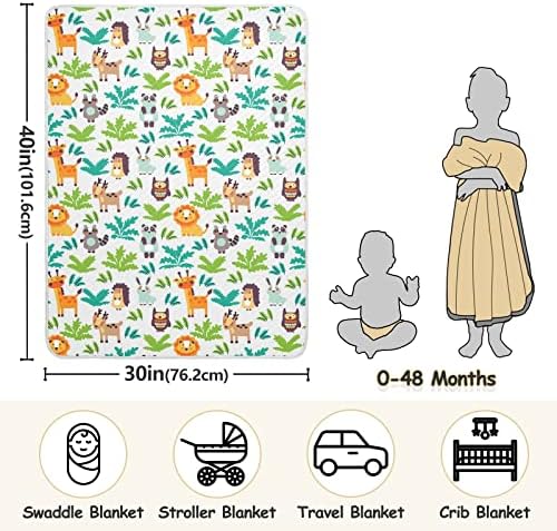 Swaddle Clute Forest Animal Potton Cotton For за новороденчиња, примање ќебе, лесен меко залепено ќебе за креветчето, шетач, ќебиња за расадници,
