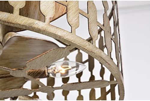 Магацин на Тифани Бамби злато четкано 6 лесен лустер тавански вентилатор 23 инчи со далечински, голем