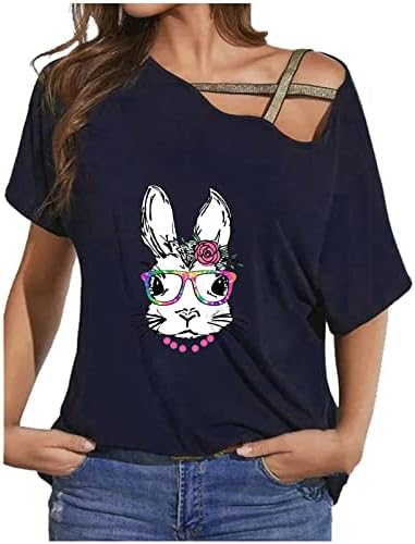 Студените врвови на рамото за жени, секси шупливи графички маички кратки ракави удобни лабави фит блузи летни врвови 2023