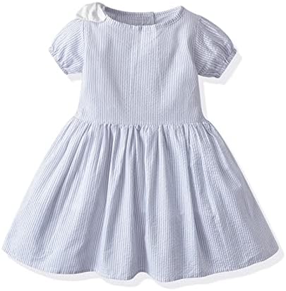 Детско дете бебе девојки пролетно лето солиден памук краток ракав принцеза фустан капа облека неутрална облека за бебиња