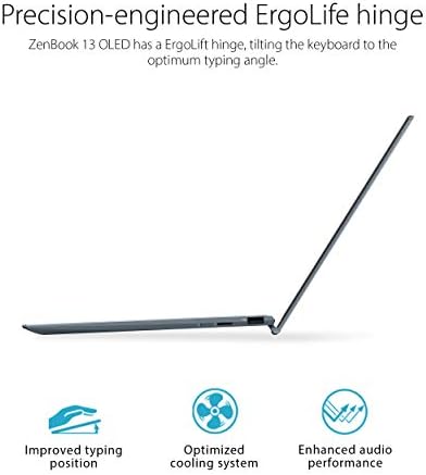 ASUS ZenBook 13 Ултра-Тенок Лаптоп, 13.3 OLED NanoEdge, Intel Evo Платформа i5-1135G7, 8GB LPDDR4X RAM МЕМОРИЈА, 256GB SSD, Thunderbolt