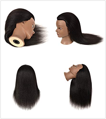 Манекенска Глава Вистинска Коса За Стилизирање На Косата Фризер Козметологија Вежбање Глава За Кукли Со Бесплатна Стегач