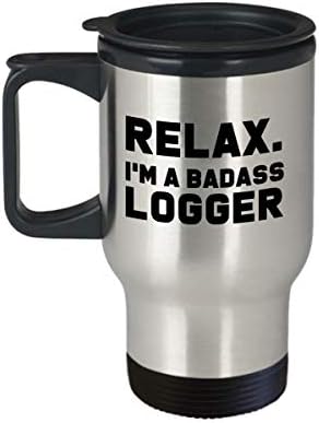 Badass Logger, подарок за дрвосечач, дневник за подароци, смешен подарок за логирање, кригла од лог, кригла.