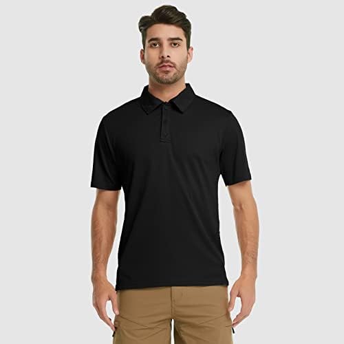 Meetyoo Поло кошули за мажи голф со кратки ракави спортски поло маици тактички кошули обична тениска маица