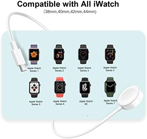 За полначот на Apple Watch Charger USB C полнач 3.3ft Брз безжичен кабел за кабел за магнетно полнење компатибилен со Iwatch Charger Series