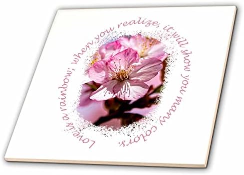 3дроза Розова Сакура Цвеќиња-Цреша Цвет. Љубовта е виножито текст-Плочки