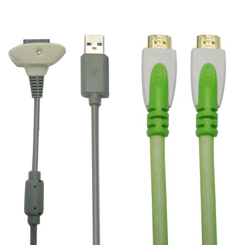 CONNET Express3D HDMI Кабел За Xbox Со Xbox Контролер Полнач Кабел, HDMI Кабел За Pixel Совршен 3D Игри-Зелена