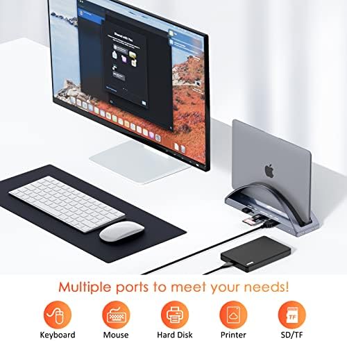 USB C Докинг Станица Двоен Монитор За MacBook Pro/Air, USB C Dual HMDI, USB C Центар со 2 4K HDMI За Mac, Приклучна Станица Стојат
