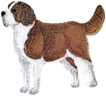 Неверојатни портрети за кучиња [Св. Бернард] Везено железо на/шие лепенка [5 x 4,5] [направено во САД]