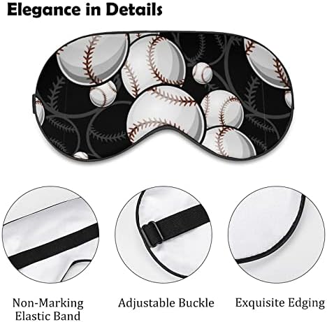 Бејзбол мекобол топка графички маска за спиење лесна маска маска маска за очи со прилагодлива лента за мажи жени