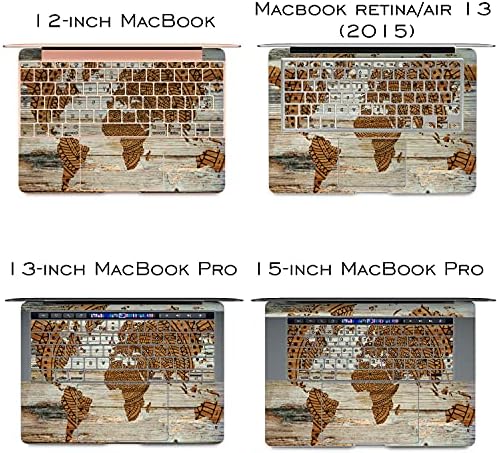Lex Altern Vinyl Skin компатибилен со MacBook Air 13 Inch Mac Pro 16 Retina 15 12 2020 2019 2018 Woody Board Basic Cartographer
