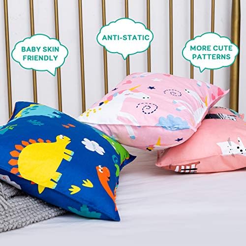 Перница за мали деца, детски перници за спиење 14 x 19 инчи, детска перница со мека памучна перница, машина за перење, совршен за