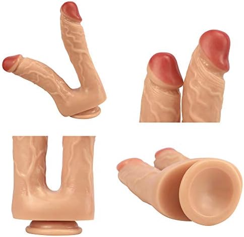 8 инчи реалистична двојна дилдо G-SPOT Масажа со двојна пенис петел задник приклучок со вшмукување чаша за вшмукување за играње на анален вагинален