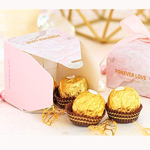 Нова Креативна Свадба Бонбони Кутија, Розова Бонбони Кутија, Картон,2.76×2.76×2.17,25 парчиња