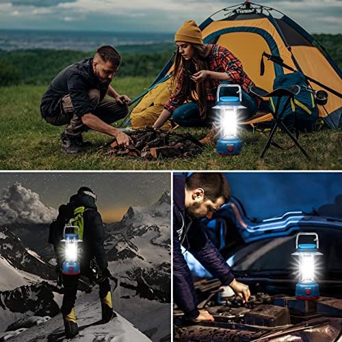 Фенер за кампување со предводена од дозава LED, 3000lm светла ламба за кампување, 5 режими на светлина, IP44 водоотпорен, банка 6400mAh,