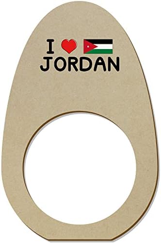 Азиеда 5 x 'Јас го сакам Jordanордан' дрвени салфетки/држачи