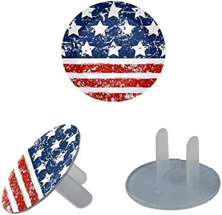 Обвивки за приклучок за излез, безбедносни капачиња за електричен заштитник спречуваат ретро независност на опасност од шок, 4 -ти јули Американско знаме