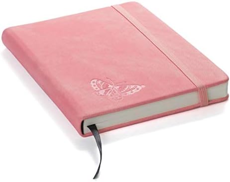 Red Co Journal со врежана пеперутка, 120 страници, 5 x 7 наредени, светло розово