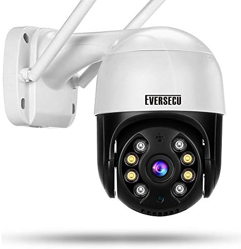 Eversecu Outdoor PTZ Security Camera, 1080p Home 2.4GHz WiFi IP Надзорна камера, двонасочна аудио -движење за откривање ноќно