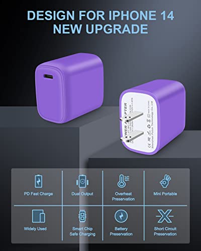 Брз полнење на полнач за iPhone, Apple 20W USB C полнач со 3FT USB C Молња PD адаптер Тип Ц gipиден приклучок iPhone Charger USB C
