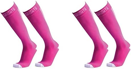 Атлетек спортски унисекс чорапи за компресија за возрасни, топло розово, мало средно медиум