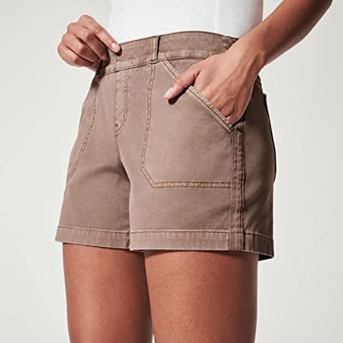 Zlovhe женски летни шорцеви, женски меки истегнување на кратки странични џебови меко чувство без копче и без патент ласкаво вклопување