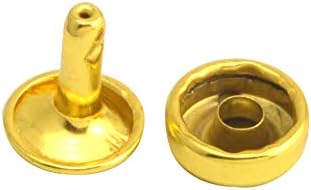 Wuuycoky Golden Double Cap Plan Rivet Chessman Metal Studs Cap 8mm и Post 6mm пакет од 200 сетови