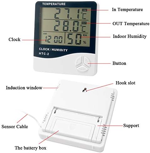 Xixian Indoor and Outdoor, дигитален екран на дигитален екран Дигитален дисплеј Температура и мерач на влажност Временски календар Мерач на температура на алармот и хигромет?