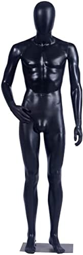 Фустан со фустан од машка манекенска подвижна мат црна продавница прозорец фигури машки манекен манек целото тело пластично манекен торзото