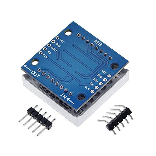 Daoki 2pack Max7219 8x8 Dot Matrix Single Blue Light MCU Control LED дисплеј модул за Arduino, Raspberry Pi со DuPont Cable